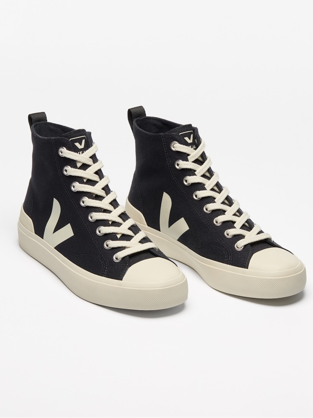 VEJA Wata II High Top Canvas Sneakers in Black/Pierre